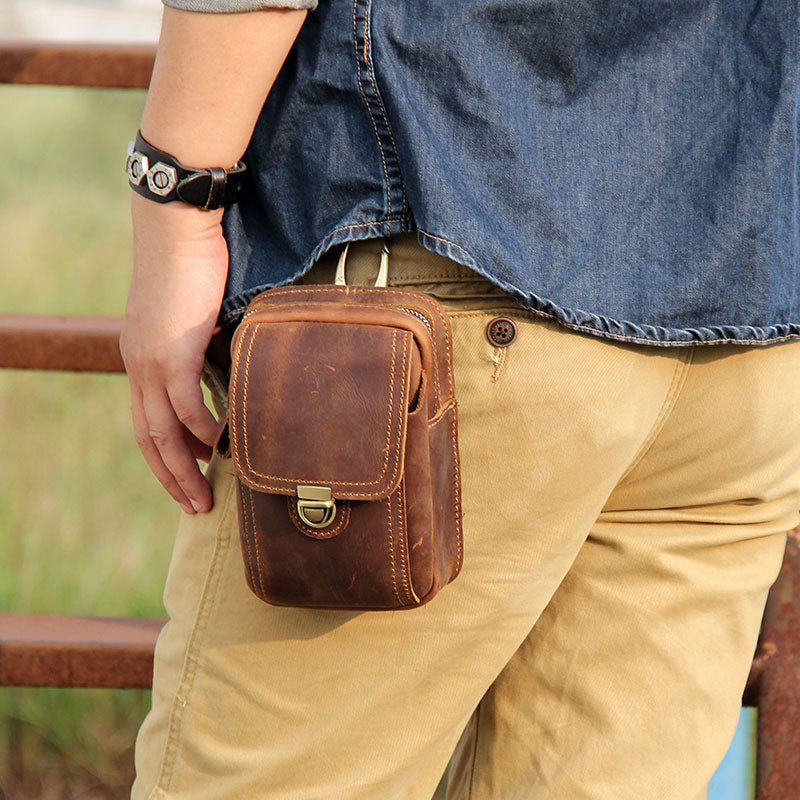 Men's Genuine Leather Belt Bag Fanny Pack Belt Bag