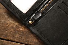 Genuine Leather Mens Soft Cool Long Leather Wallet Men Card Wallet Bifold for Men