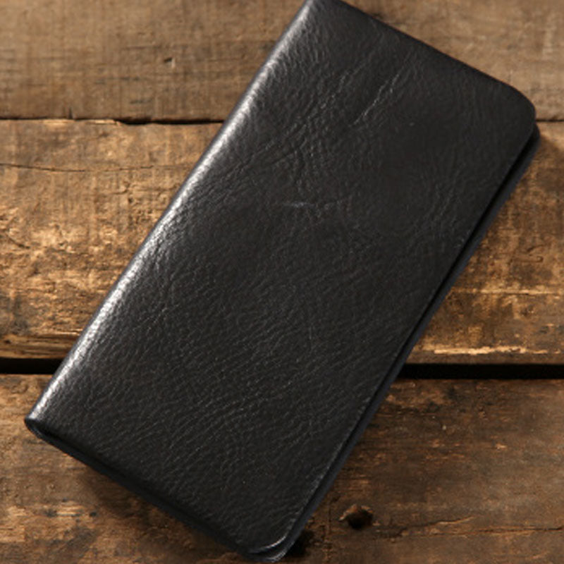 Genuine Leather Mens Soft Cool Long Leather Wallet Men Card Wallet Bifold for Men