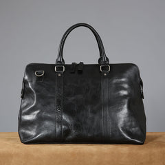 Genuine Leather Mens Travel Bag Cool Messenger Bag Shoulder Bag Handbag Weekender Bag for Men