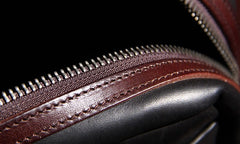 Genuine Leather Mens Vintage Black Briefcase Shoulder Bag Work Bag Laptop Bag Business Bag for Men
