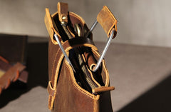 Genuine Leather Mens Vintage Cool Briefcase Work Bag Business Bag Laptop Bag for men