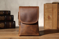 Leather Belt Pouch Mens Small Cases Waist Bag Hip Pack Belt Bag Fanny Pack Bumbag for Men