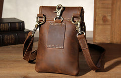 Leather Belt Pouch Mens Small Cases Waist Bag Hip Pack Belt Bag Fanny Pack Bumbag for Men