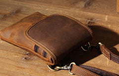 Leather Belt Pouch Mens Small Cases Waist Bag Hip Pack Belt Bag Fanny Pack Bumbag for Men