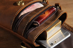 Leather Belt Pouch Mens Small Cases Waist Bag Hip Pack Belt Bag Fanny Pack Bumbag for Men