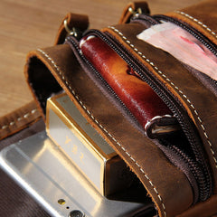 Leather Belt Pouch Mens Small Cases Waist Bag Hip Pack Belt Bag Fanny Pack Bumbag for Men