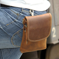 Leather Belt Pouch Mens Small Cases Waist Bag Hip Pack Belt Bag Fanny Pack Bumbag for Men