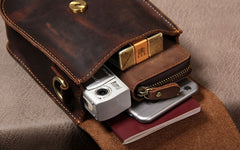 Leather Belt Pouch Mens Small Cases Waist Bag Hip Pack Belt Bag Fanny Pack Bumbag for Men