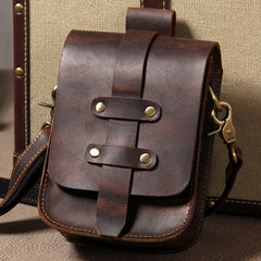 Leather Belt Pouch Mens Small Cases Waist Bag Hip Pack Belt Bag Fanny Pack Bumbag for Men