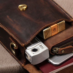 Leather Belt Pouch Mens Small Cases Waist Bag Hip Pack Belt Bag Fanny Pack Bumbag for Men