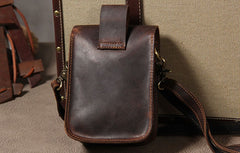 Leather Belt Pouch Mens Small Cases Waist Bag Hip Pack Belt Bag Fanny Pack Bumbag for Men