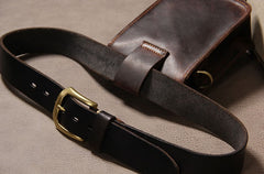 Leather Belt Pouch Mens Small Cases Waist Bag Hip Pack Belt Bag Fanny Pack Bumbag for Men