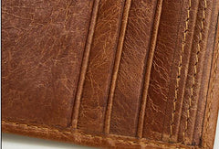 Genuine Leather Mens Wallet Cool billfold Slim Bifold Wallet Card Coin Holder Wallet Purse for Mens - iwalletsmen