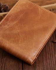 Genuine Leather Mens Wallet Cool billfold Slim Bifold Wallet Card Coin Holder Wallet Purse for Mens - iwalletsmen