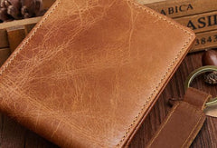 Genuine Leather Mens Wallet Cool billfold Slim Bifold Wallet Card Coin Holder Wallet Purse for Mens - iwalletsmen