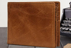 Genuine Leather Mens Wallet Cool billfold Slim Bifold Wallet Card Coin Holder Wallet Purse for Mens - iwalletsmen