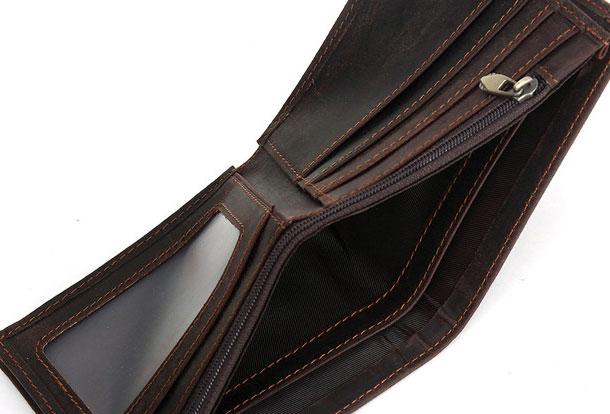 Genuine Leather Mens Wallet Cool billfold Slim Bifold Wallet Card Wallet Purse for Mens - iwalletsmen