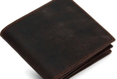 Genuine Leather Mens Wallet Cool billfold Slim Bifold Wallet Card Wallet Purse for Mens - iwalletsmen