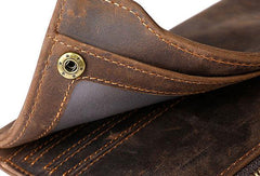 Leather Long wallets for Men Wallet Vintage Zipper Credit Cards Wallet for Men Bifold - iwalletsmen