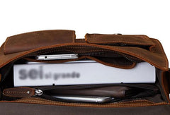 Genuine Leather Messenger Bag Cross Body Cool Chest Bag Sling Bag Travel Bag Hiking Bag For Men - iwalletsmen
