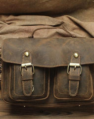 Vintage Mens Leather Camera Bag Small Messenger Bag Cross Body Bag For Men - iwalletsmen