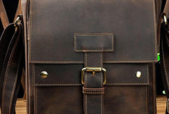 Cool Leather Small Messenger Bags Vintage CrossBody Bag Shoulder Bag For Men - iwalletsmen