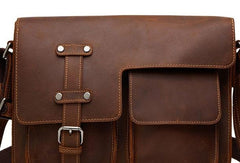 Genuine Leather Messenger Bag Cross Body Cool Chest Bag Sling Bag Travel Bag Hiking Bag For Men - iwalletsmen