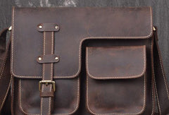 Genuine Leather Messenger Bag Cross Body Cool Chest Bag Sling Bag Travel Bag Hiking Bag For Men - iwalletsmen