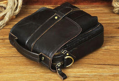 Cool Mens Leather Small Messenger Bag Vintage CrossBody Bag Handbag Shoulder Bag For Men - iwalletsmen