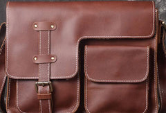 Genuine Leather Messenger Bag Cross Body Cool Chest Bag Sling Bag Travel Bag Hiking Bag For Men - iwalletsmen