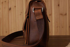 Genuine Leather Messenger Bag Cross Body Cool Chest Bag Sling Bag Travel Bag Hiking Bag For Men - iwalletsmen