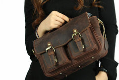 Vintage Mens Leather Camera Bag Small Messenger Bag Cross Body Bag For Men - iwalletsmen