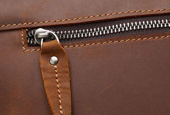 Genuine Leather Messenger Bag Cross Body Cool Chest Bag Sling Bag Travel Bag Hiking Bag For Men - iwalletsmen