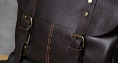 Genuine Leather Vintage Brown Mens Cool Leather Backpack Travel Bag for men