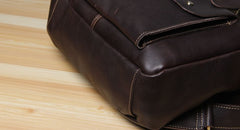 Genuine Leather Vintage Brown Mens Cool Leather Backpack Travel Bag for men