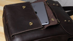 Genuine Leather Vintage Brown Mens Cool Leather Backpack Travel Bag for men