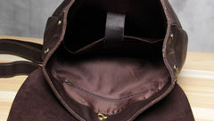 Genuine Leather Vintage Brown Mens Cool Leather Backpack Travel Bag for men