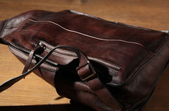 Genuine Leather Vintage Coffee Mens Cool Sling Bag Crossbody Bag Chest Bag Travel Bag for men