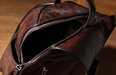 Genuine Leather Vintage Coffee Mens Cool Sling Bag Crossbody Bag Chest Bag Travel Bag for men