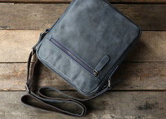Genuine Vintage Leather Mens Cool Small Shoulder Bag Messenger Bag Chest Bag Bike Bag Cycling Bag for men
