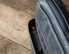 Genuine Vintage Leather Mens Cool Small Shoulder Bag Messenger Bag Chest Bag Bike Bag Cycling Bag for men