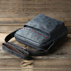 Genuine Vintage Leather Mens Cool Small Shoulder Bag Messenger Bag Chest Bag Bike Bag Cycling Bag for men