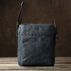 Genuine Vintage Leather Mens Cool Small Shoulder Bag Messenger Bag Chest Bag Bike Bag Cycling Bag for men