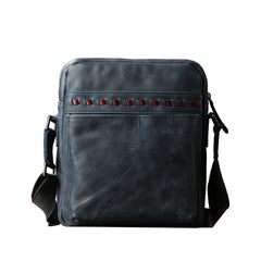 Genuine Vintage Leather Mens Cool Small Shoulder Bag Messenger Bag Chest Bag Bike Bag Cycling Bag for men