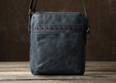 Genuine Vintage Leather Mens Cool Small Shoulder Bag Messenger Bag Chest Bag Bike Bag Cycling Bag for men