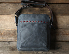 Genuine Vintage Leather Mens Cool Small Shoulder Bag Messenger Bag Chest Bag Bike Bag Cycling Bag for men