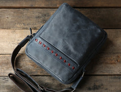 Genuine Vintage Leather Mens Cool Small Shoulder Bag Messenger Bag Chest Bag Bike Bag Cycling Bag for men