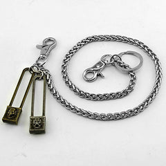 Cool SKull Double Lock Key Chain Long Wallet Chain Pants Chain Jeans Chain Jean Chains For Men - iwalletsmen