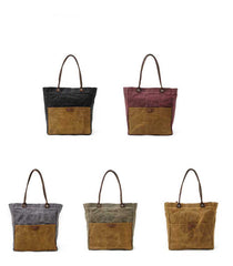 Green Waxed Canvas Tote Bags Messenger Bag Green Mens Canvas Tote Tote Purse For Men - iwalletsmen